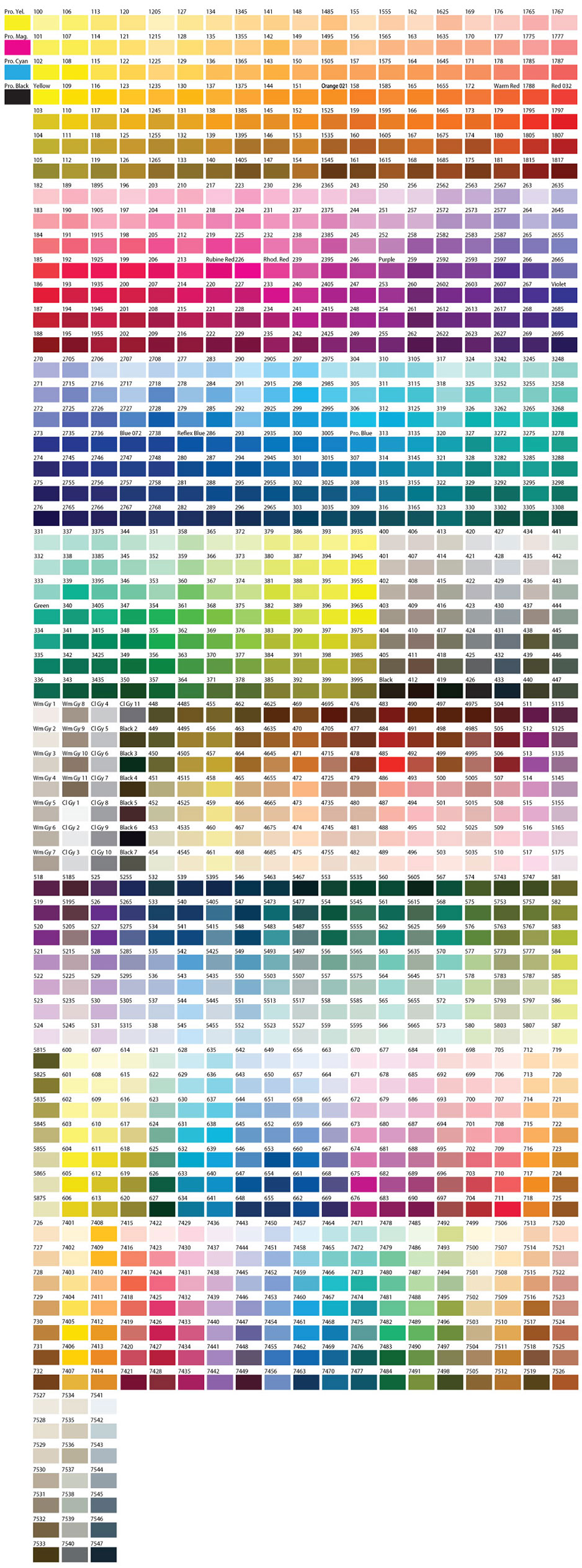 pms color chart