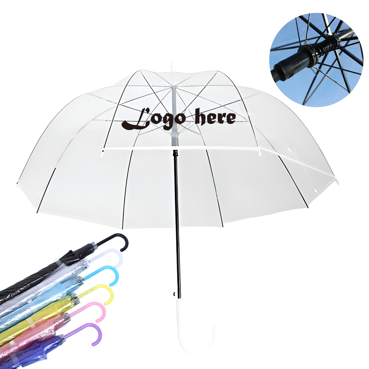 MOQ 20 PCS PVC Transparent Umbrella