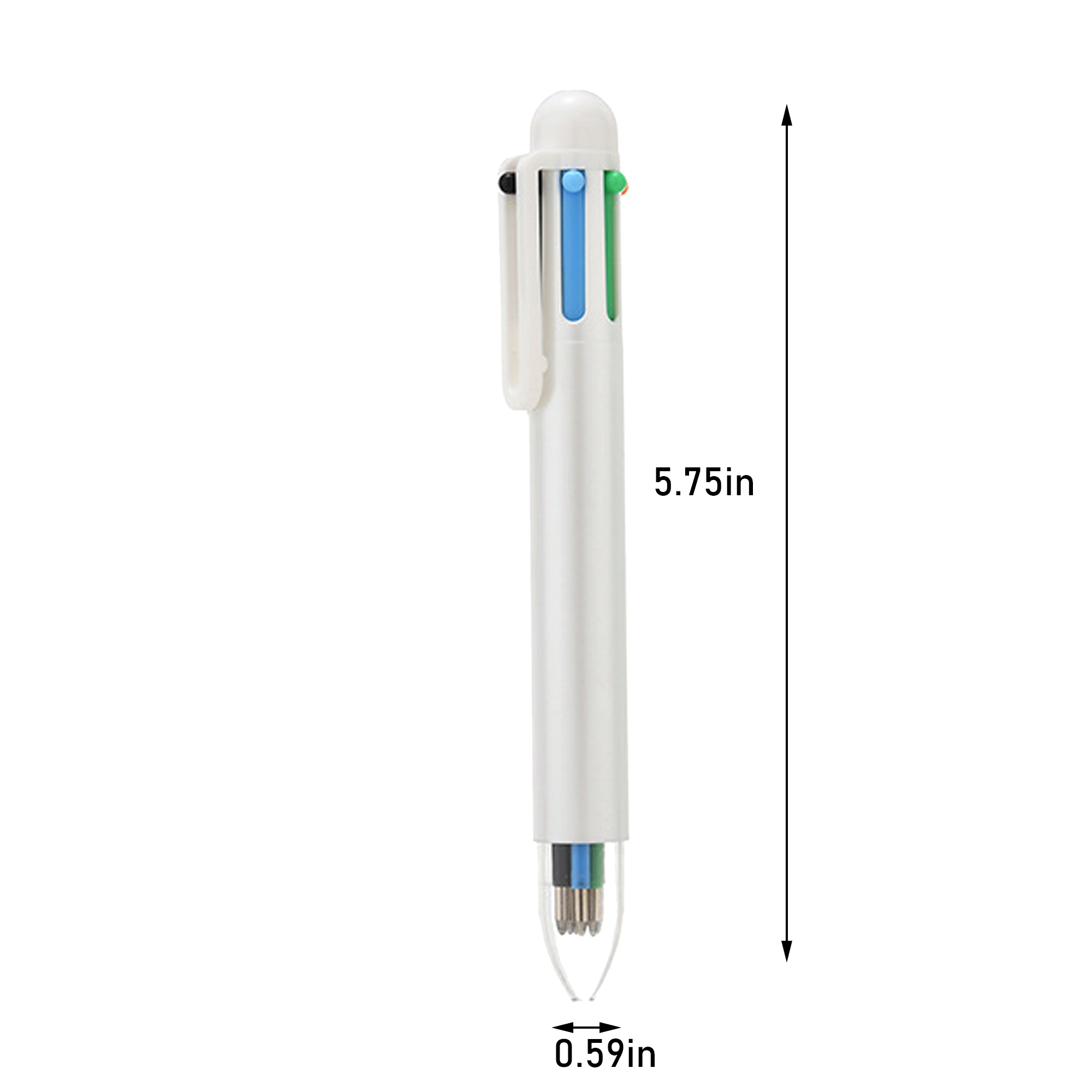 6-in-1 Multicolor Plunger-action Retractable Ballpoint Pen 6