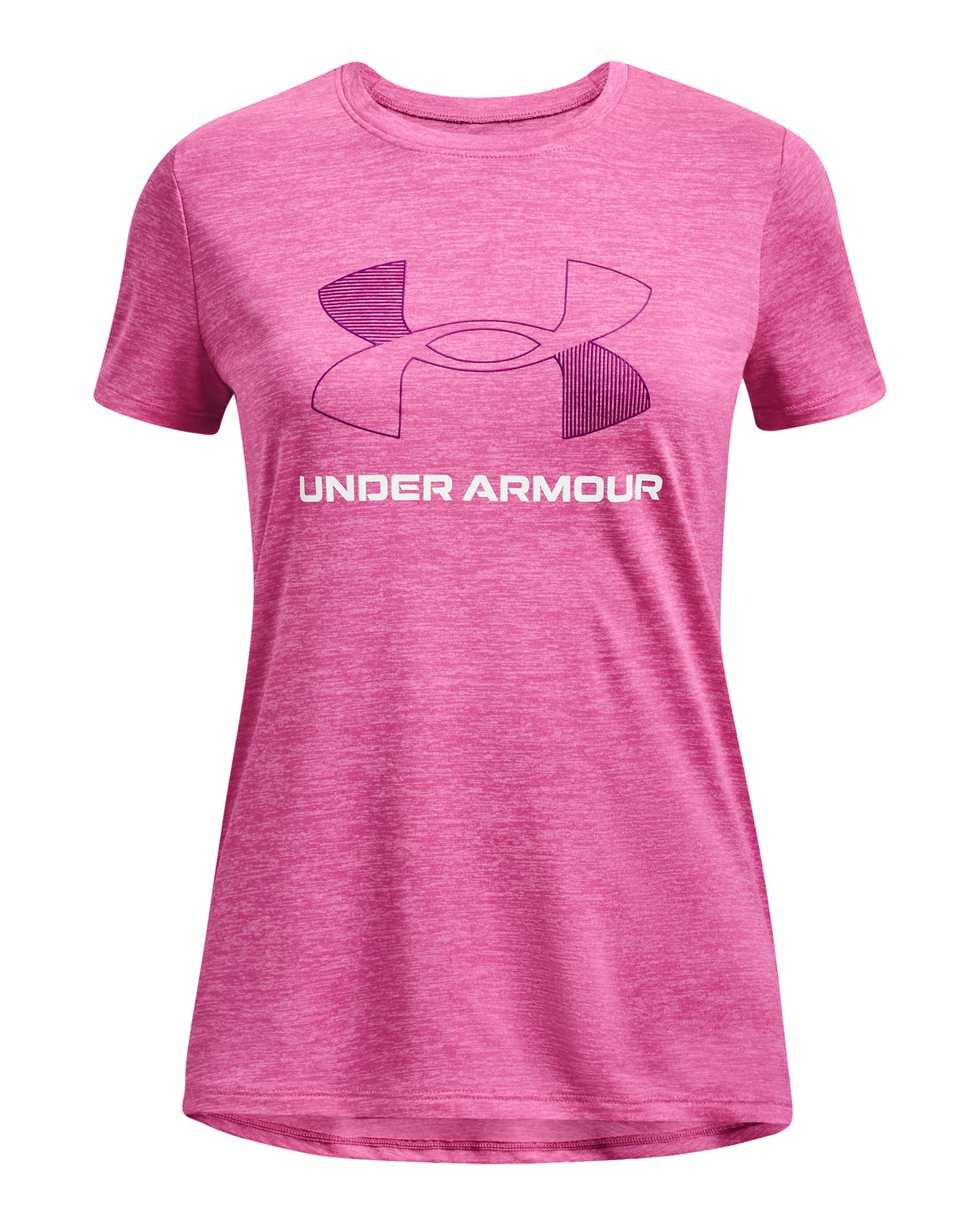 UA Tech Twist Big Logo Girls' Short Sleeve 28