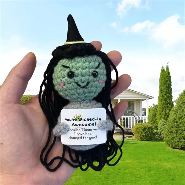 Mini Funny Knitted Wool Doll with Emotional Card for Events, Gifting and Everyday Use 12
