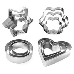 Baking Cookie Cutters Set Flower Round Heart Star Shaped