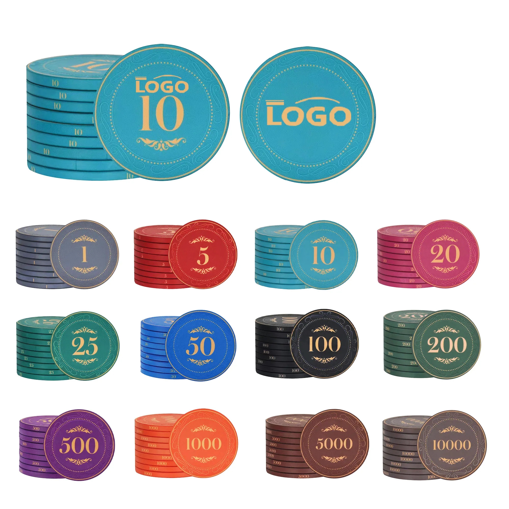 Casino Gambling House Ceramic Poker Chips 9