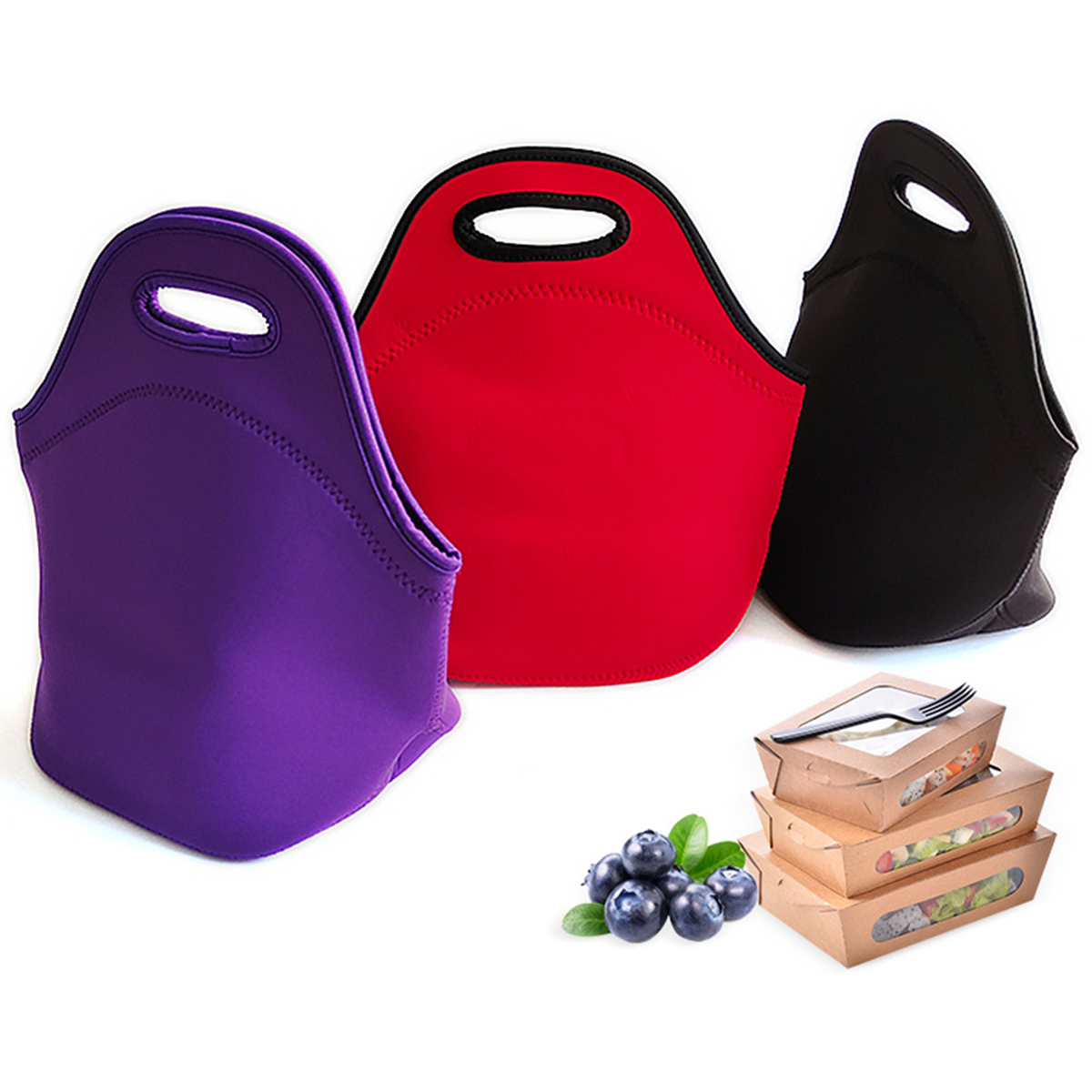 Eco Neoprene Student Kids Insulated Lunch Bag - Thumbnail 3