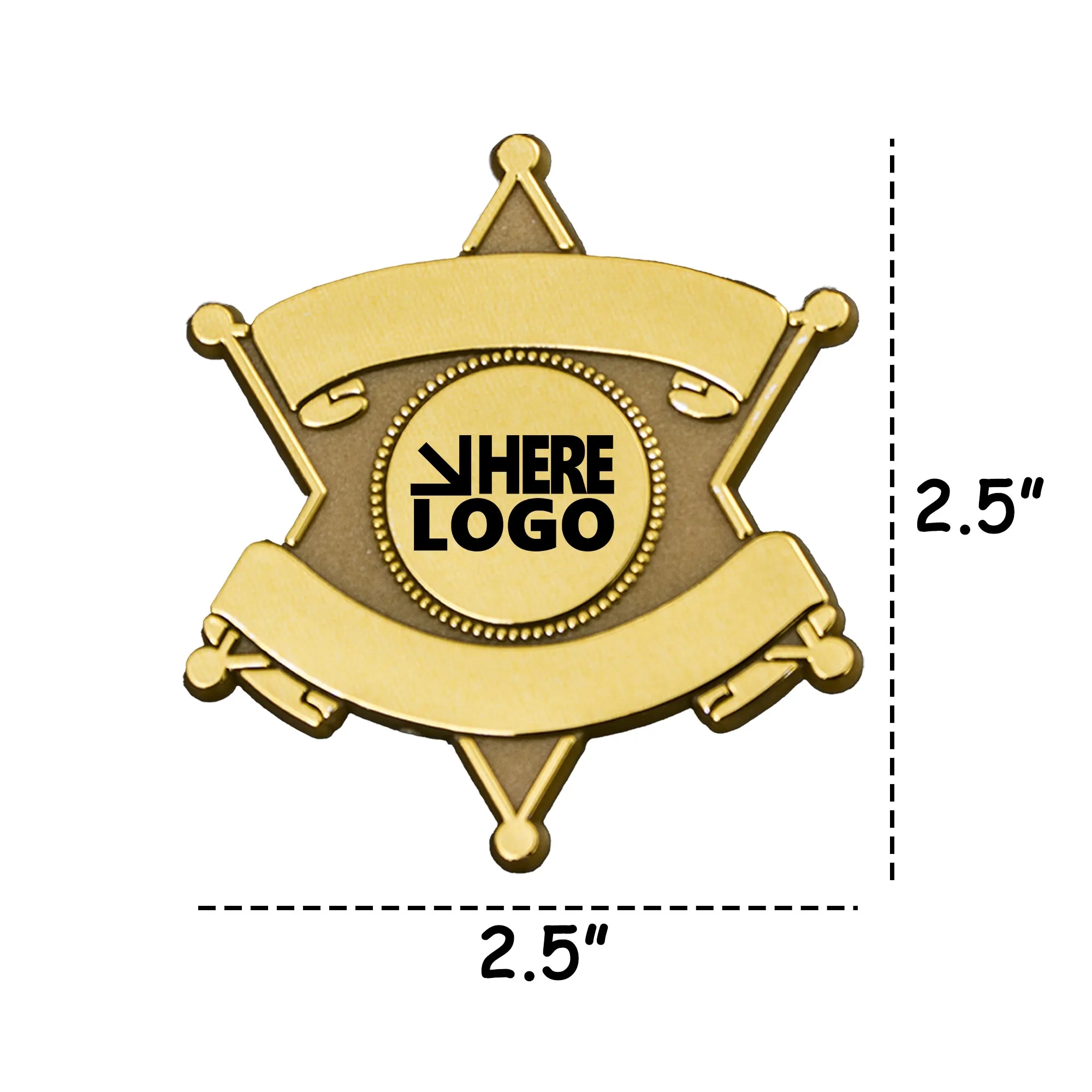MOQ 100 Custom Metal Badge Lapel Pins 2.5"x 2.5" 6