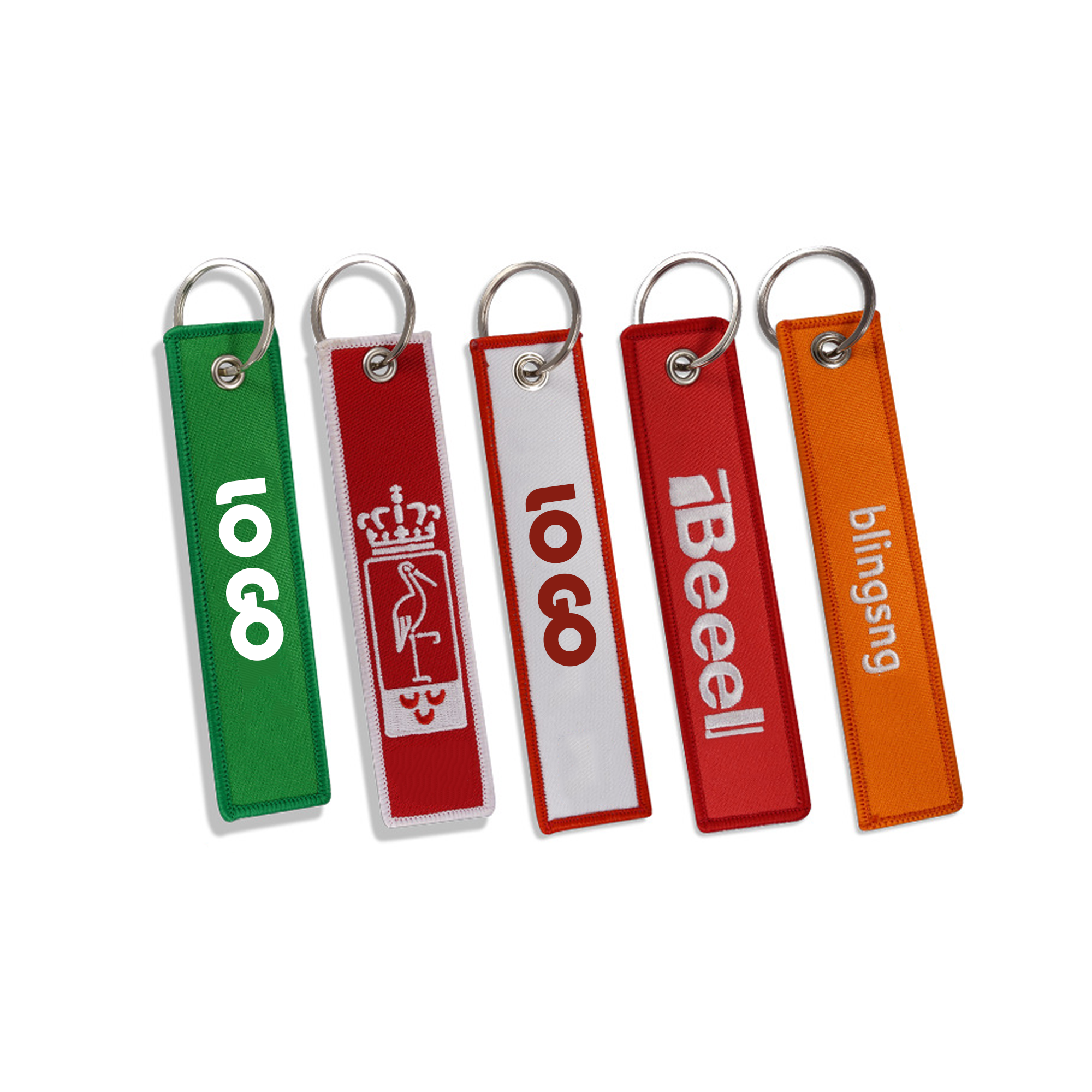 Small Woven Label Keychain