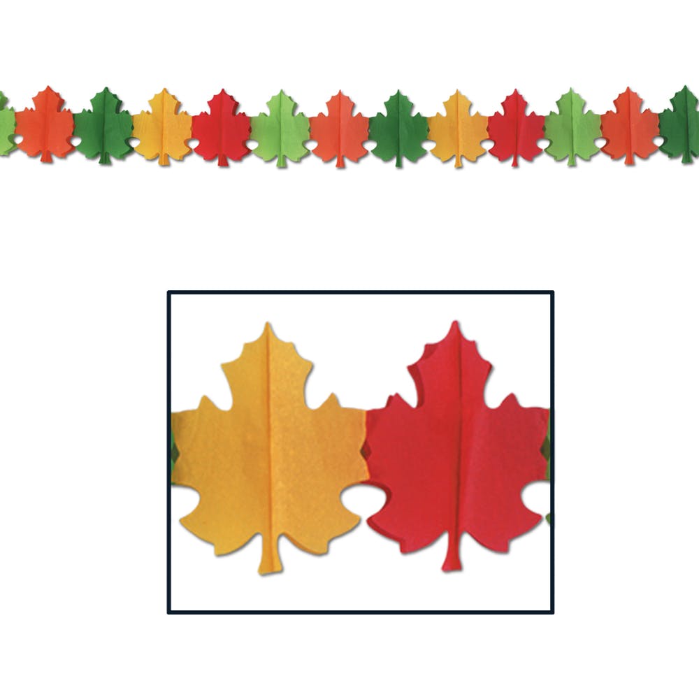 Fall Leaf Garlands - 9" x 12' 3