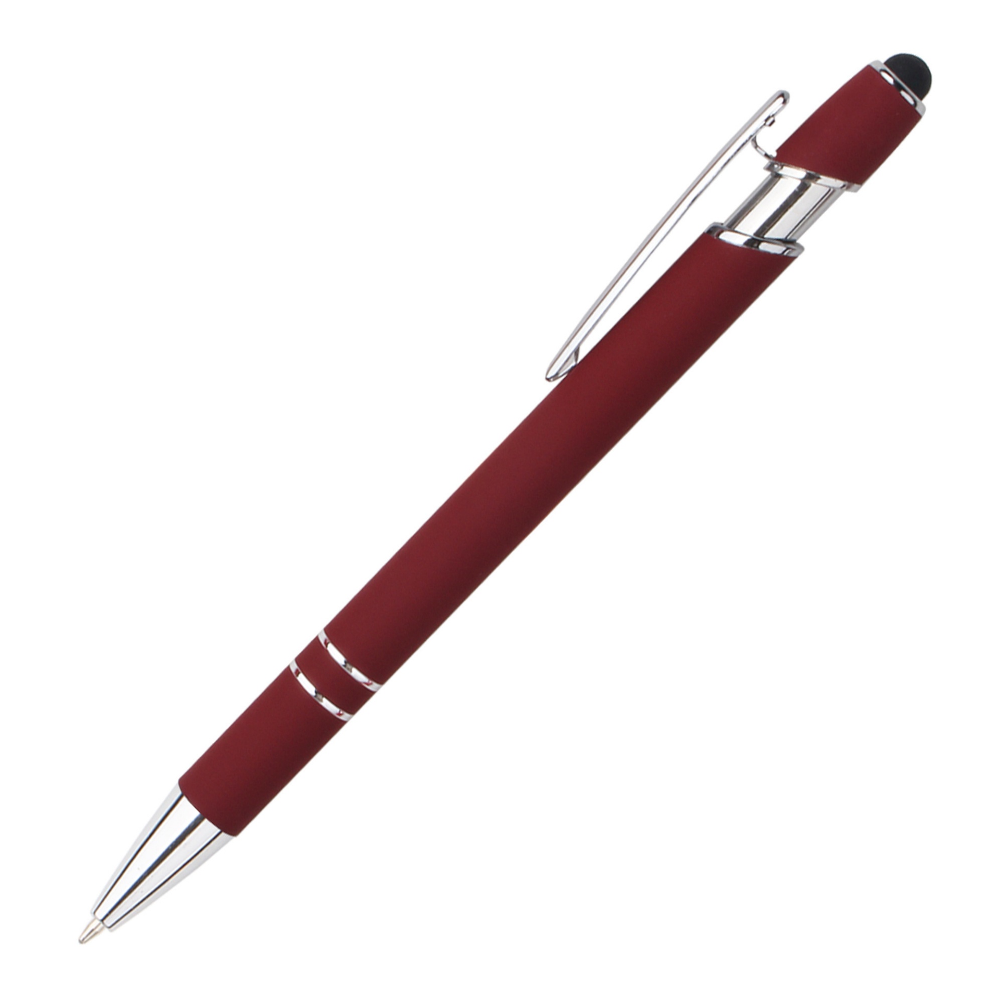 Retractable Metal Ballpoint Pen With Stylus Tip Black Ink 32