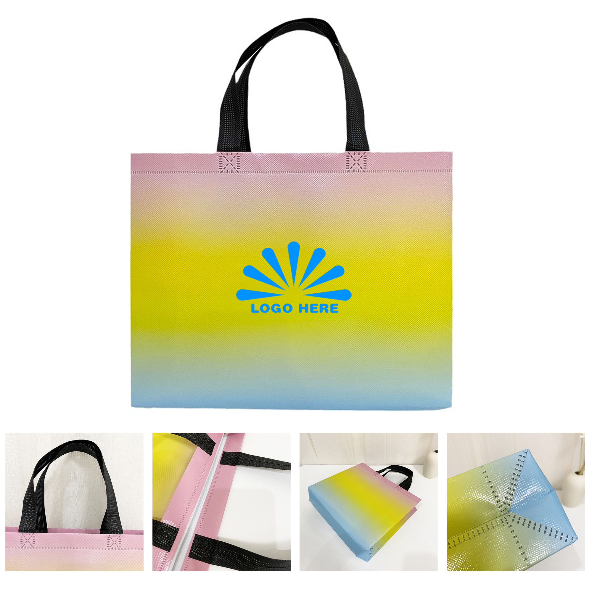 Gradient Color Nonwoven Tote Shopping Bag