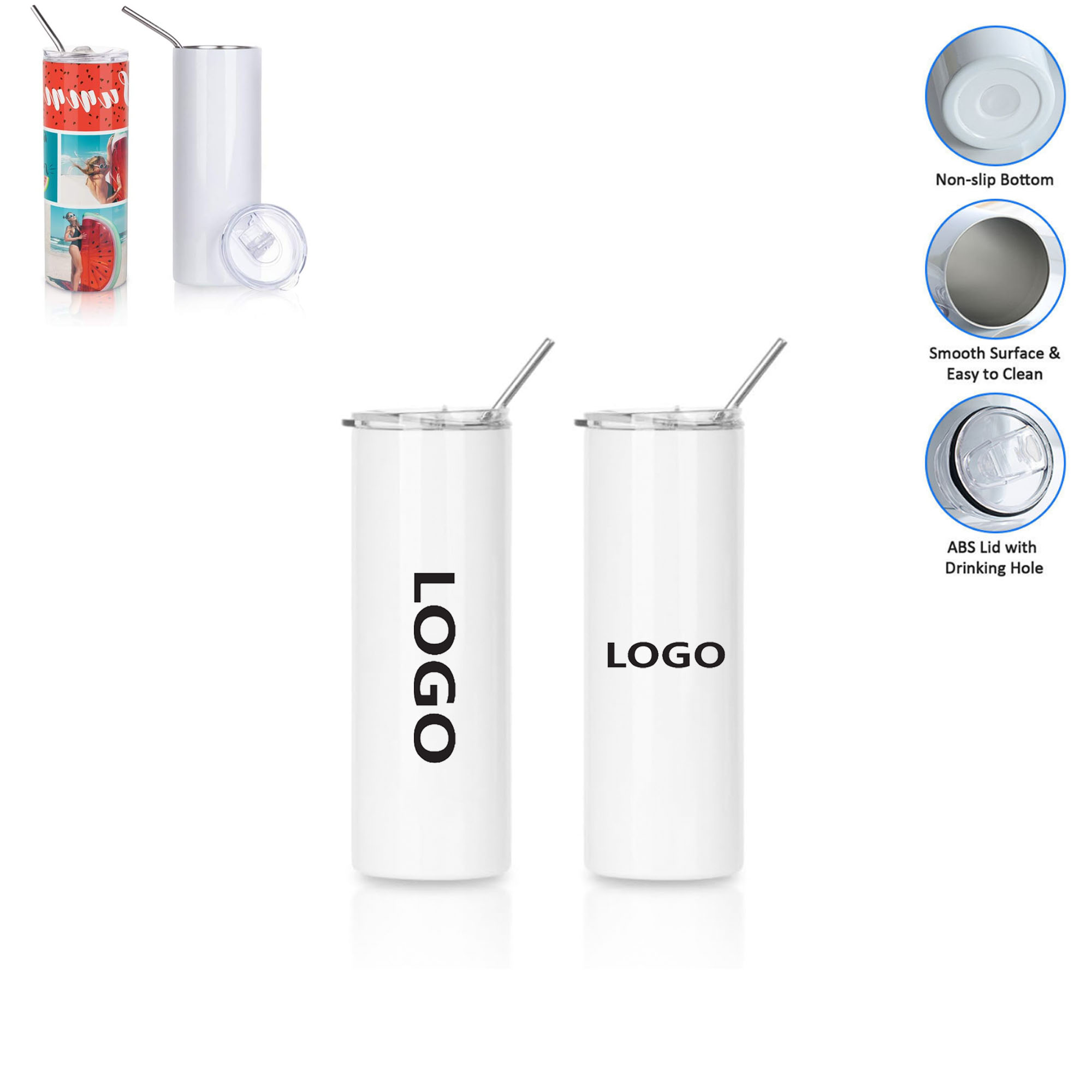 20 oz Stainless Steel Sublimation Straight Tumbler