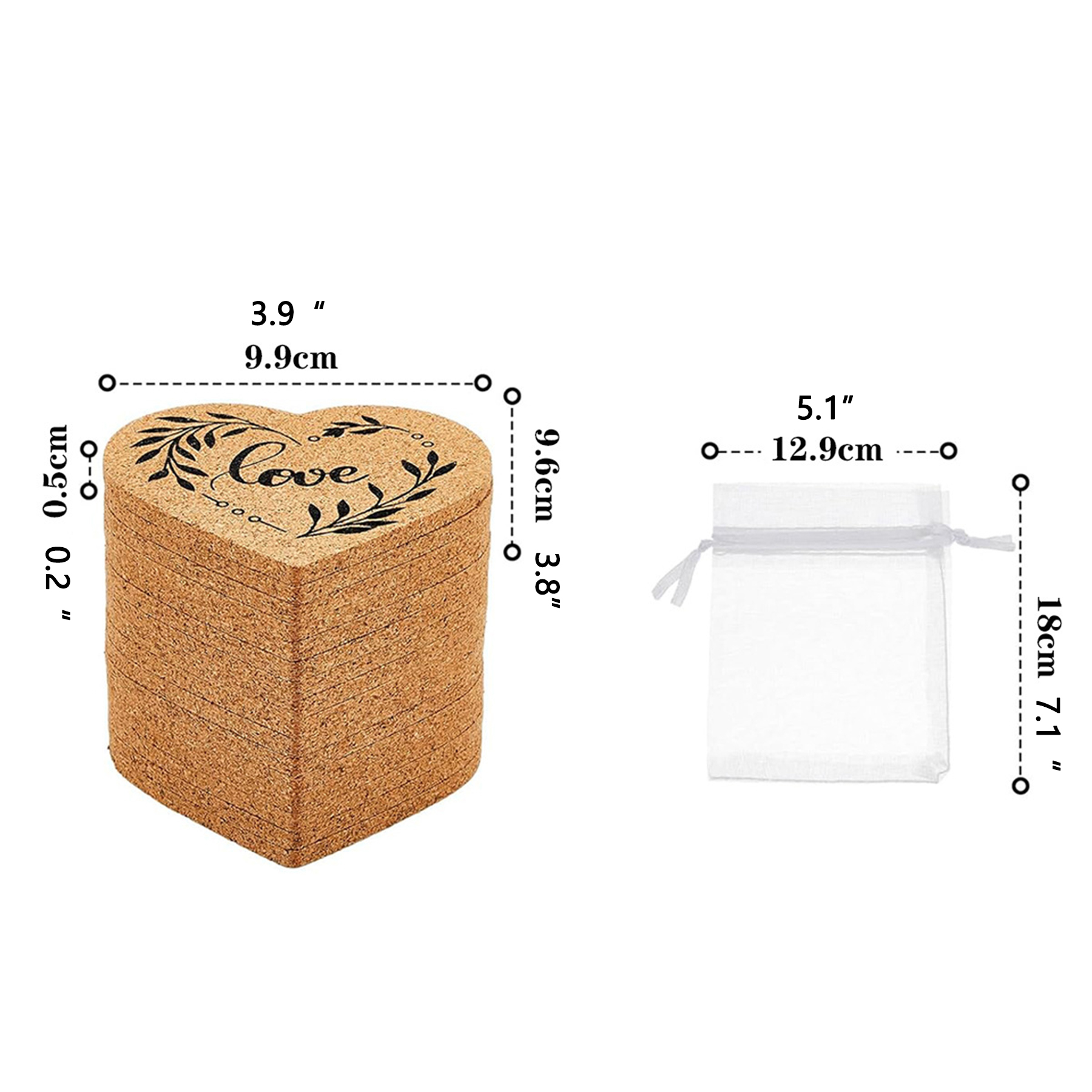 Irregular shaped Cork Coaster Gift 14