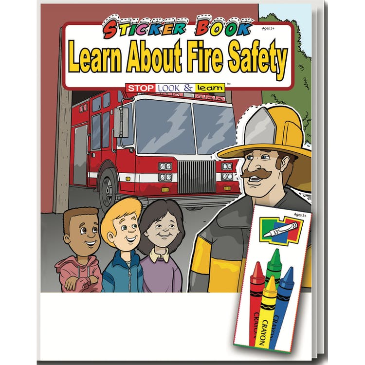 Learn About Fire Safety Coloring Book Sets - 4 Pack Crayons Stickers Ages 3-11 3