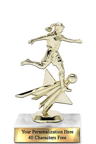 Trophy: 7", 2x3 white marble base, Star Figure Soc
