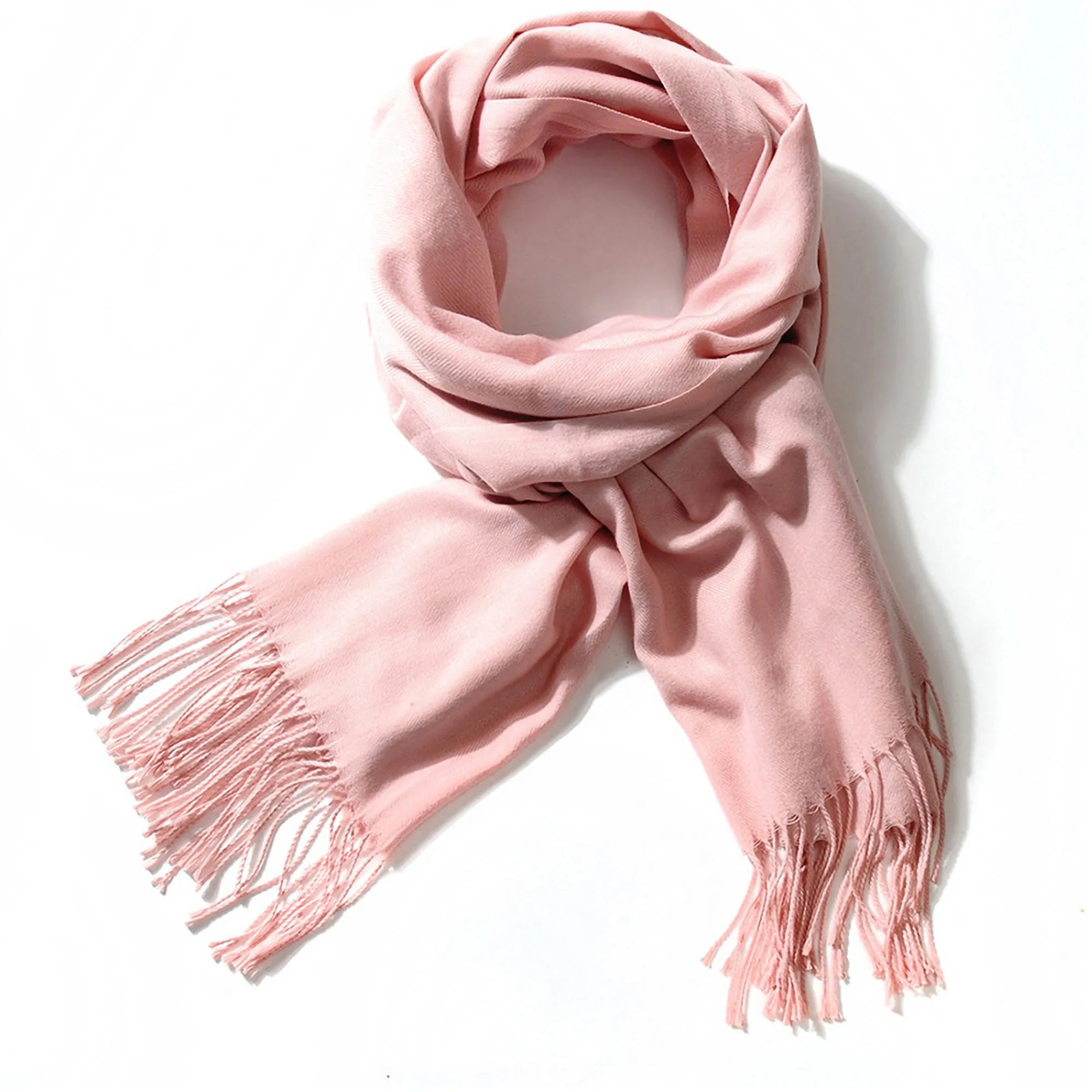 Soft Cashmere Scarf w/Fringes MOQ 50 PCS 12