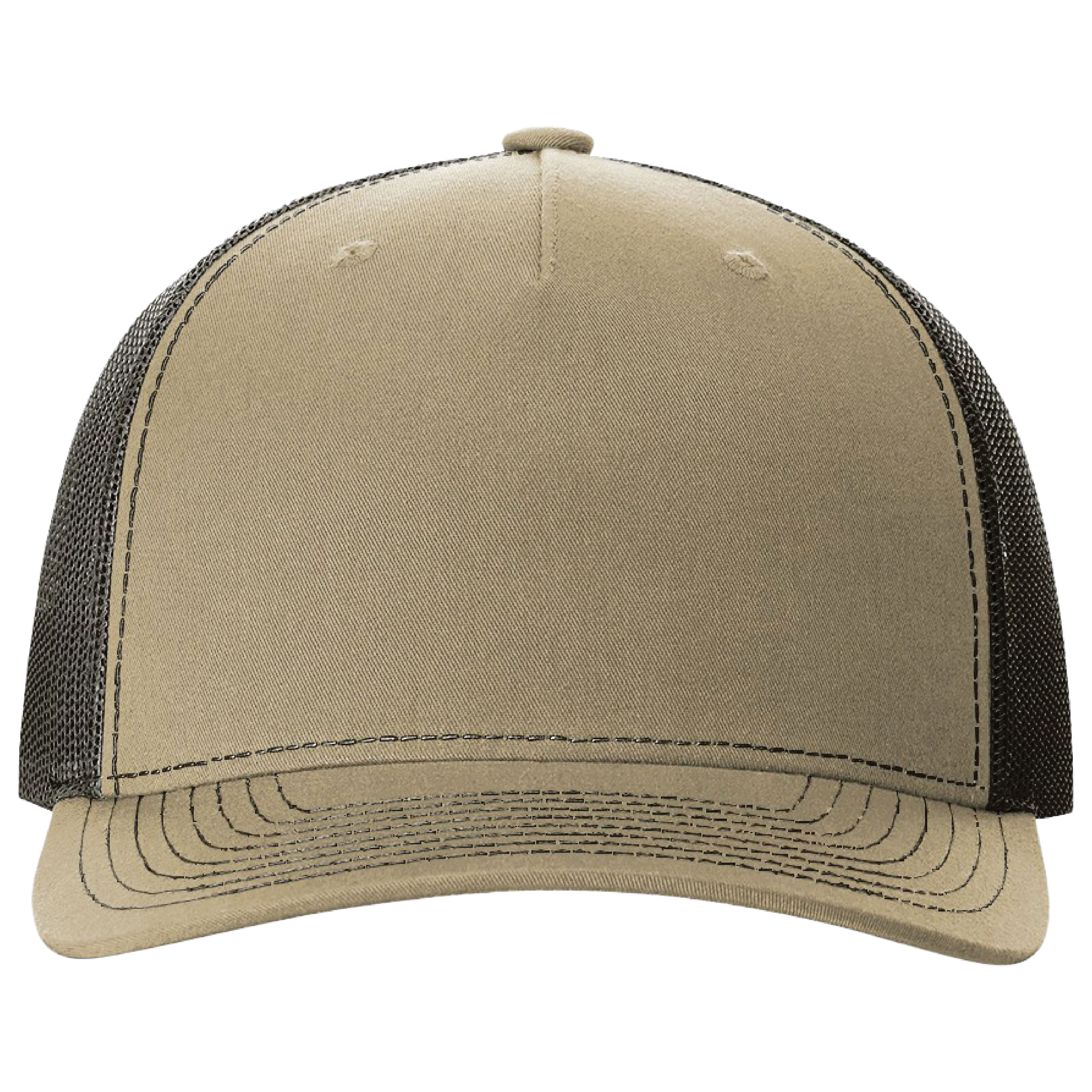 Richardson 112FP 5-Panel Snapback Trucker Hat w/Leatherette Adhesive Patches or Embroidery 91