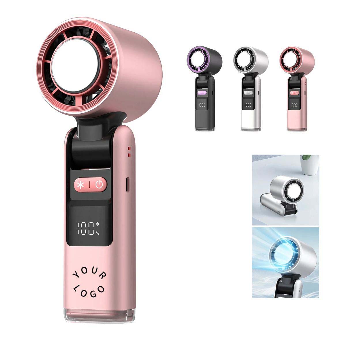 Handheld Neck Hanging and Desktop Fan Adjustable