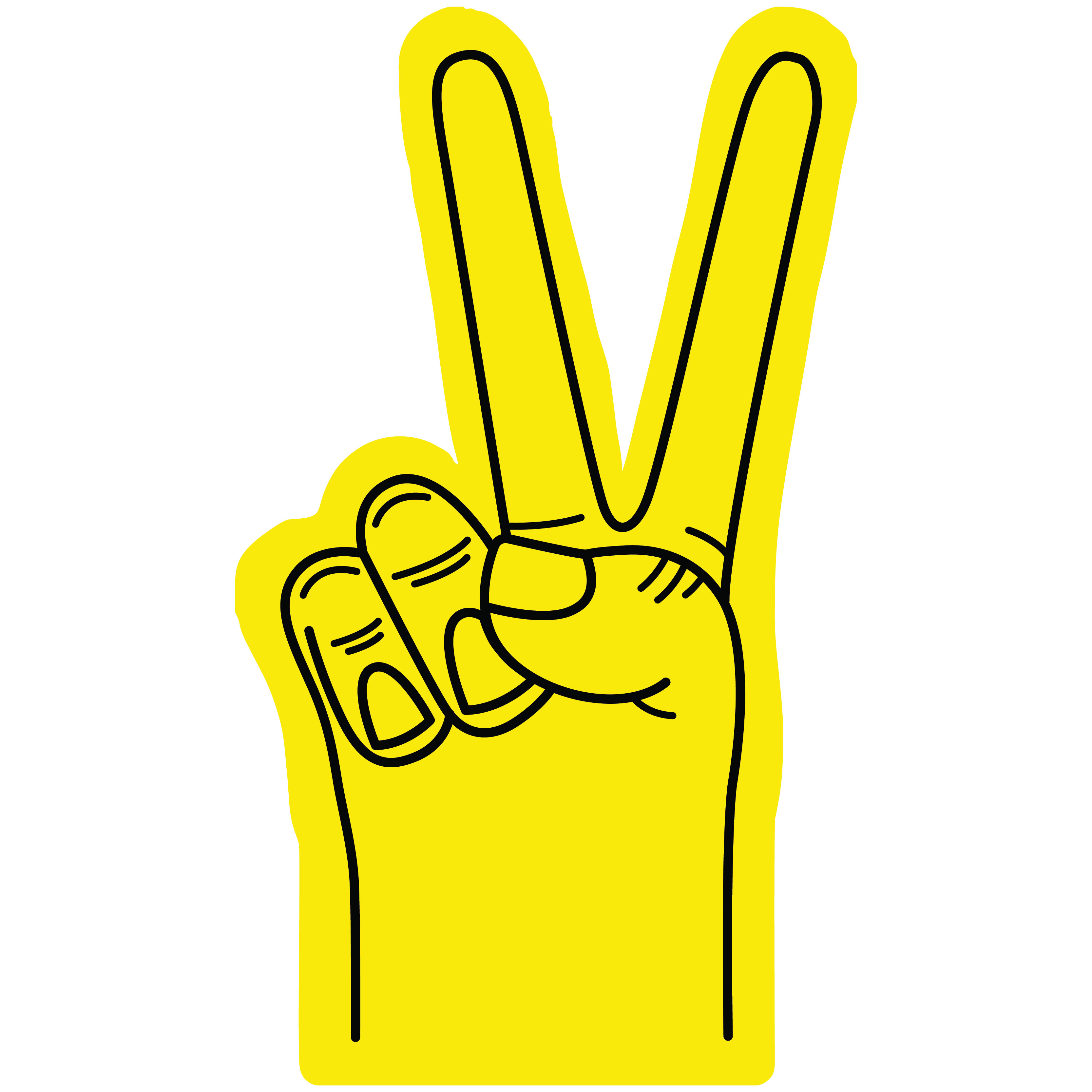 6.5" Peace/Victory Hand 64