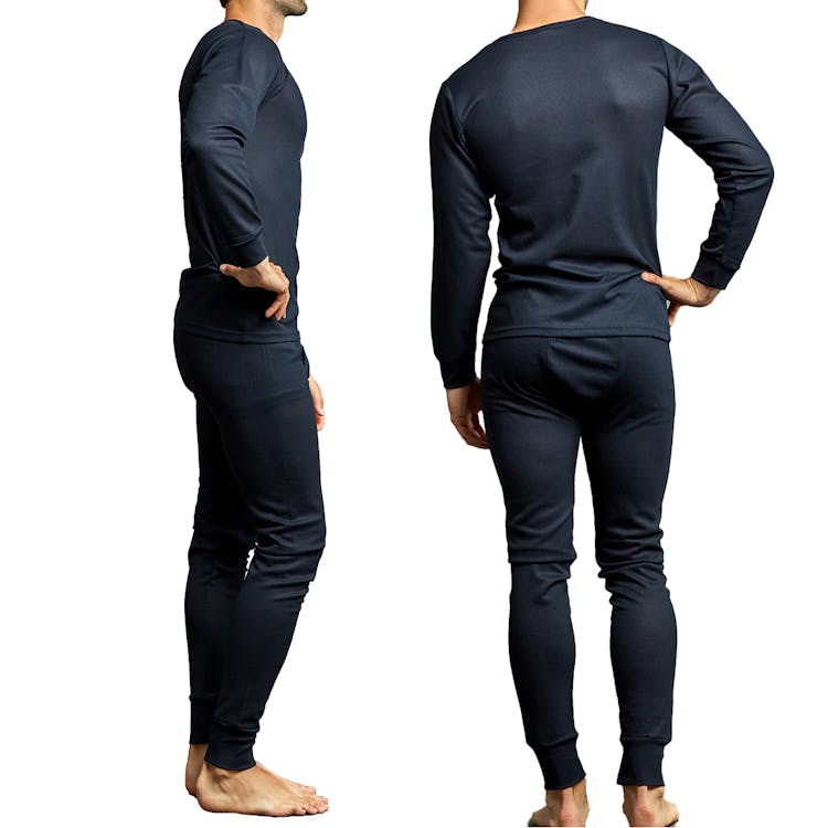Adult Thermal Underwear Sets - 2XL Navy 3