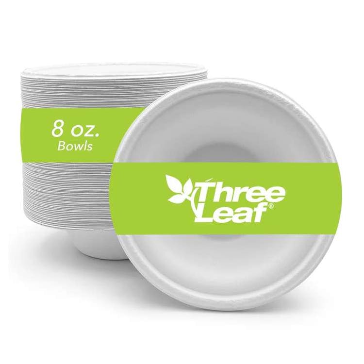 Three Leaf 8oz. Bagasse Bowls 50 Pack 2