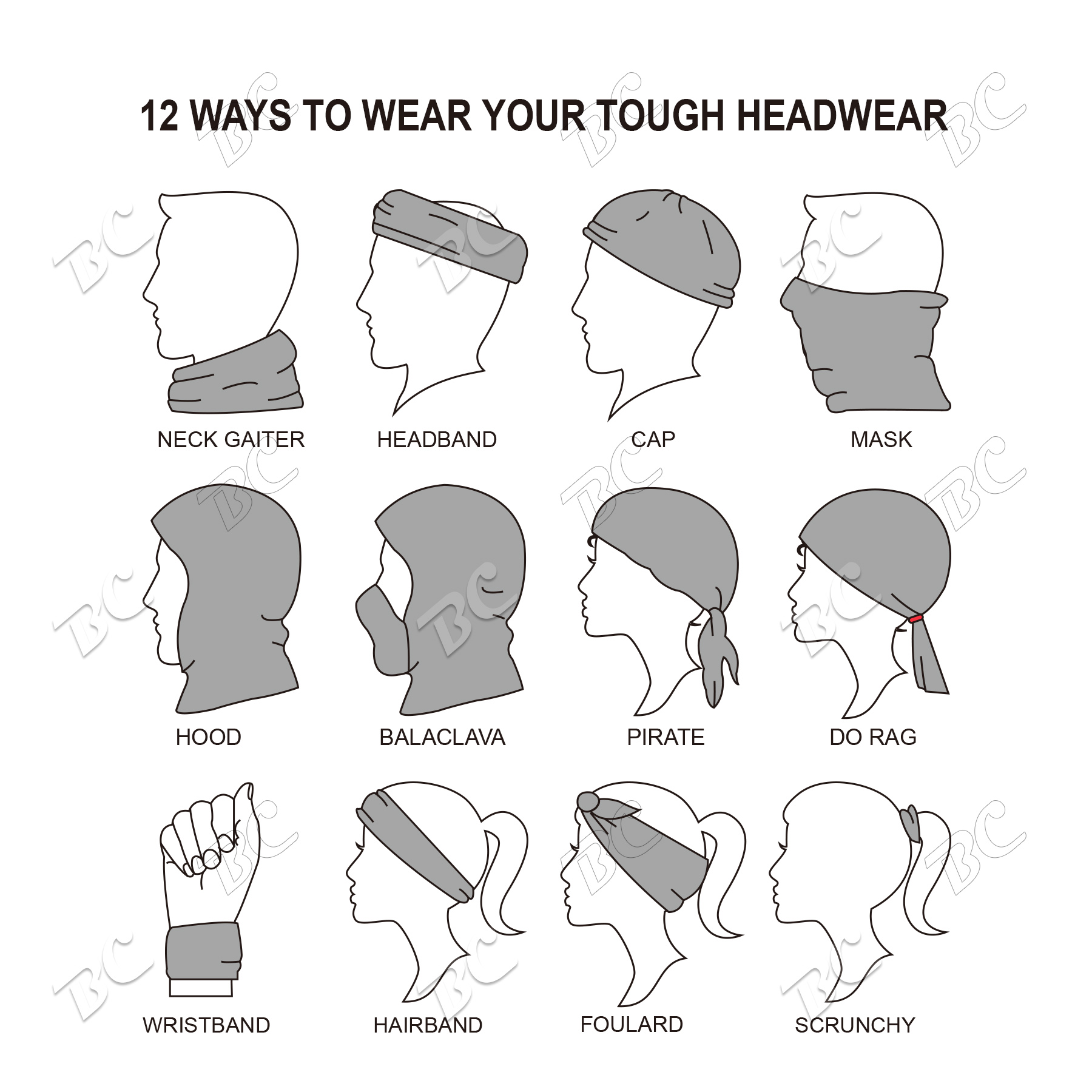 100% polyester Moisture Wicking Seamless Custom Bandana/Sport Scarfs/Gaiters 7