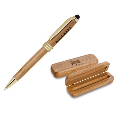Eco-Friendly Bamboo Pen Set (Gold Trim Pen)