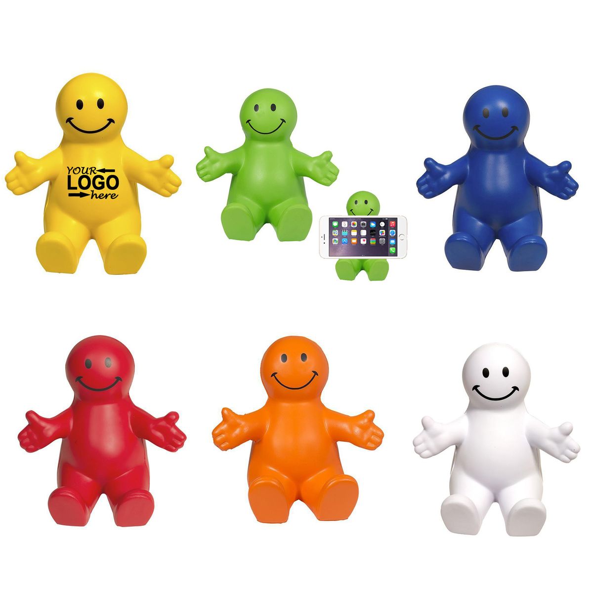 smile様 PU Smiley Face Figurine Phone Holder - RASAM109 | Coffee