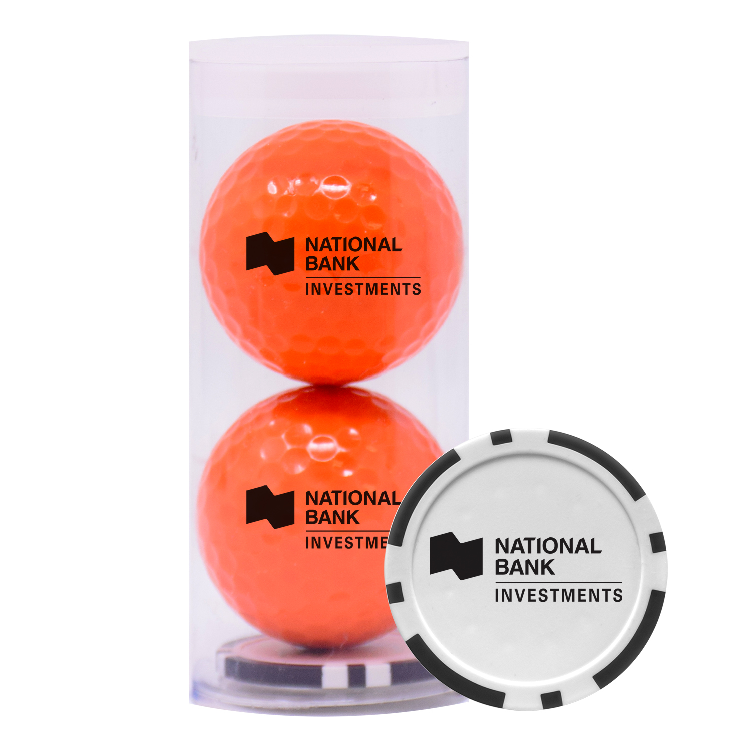 2-Ball Tube w/Poker Chip 6