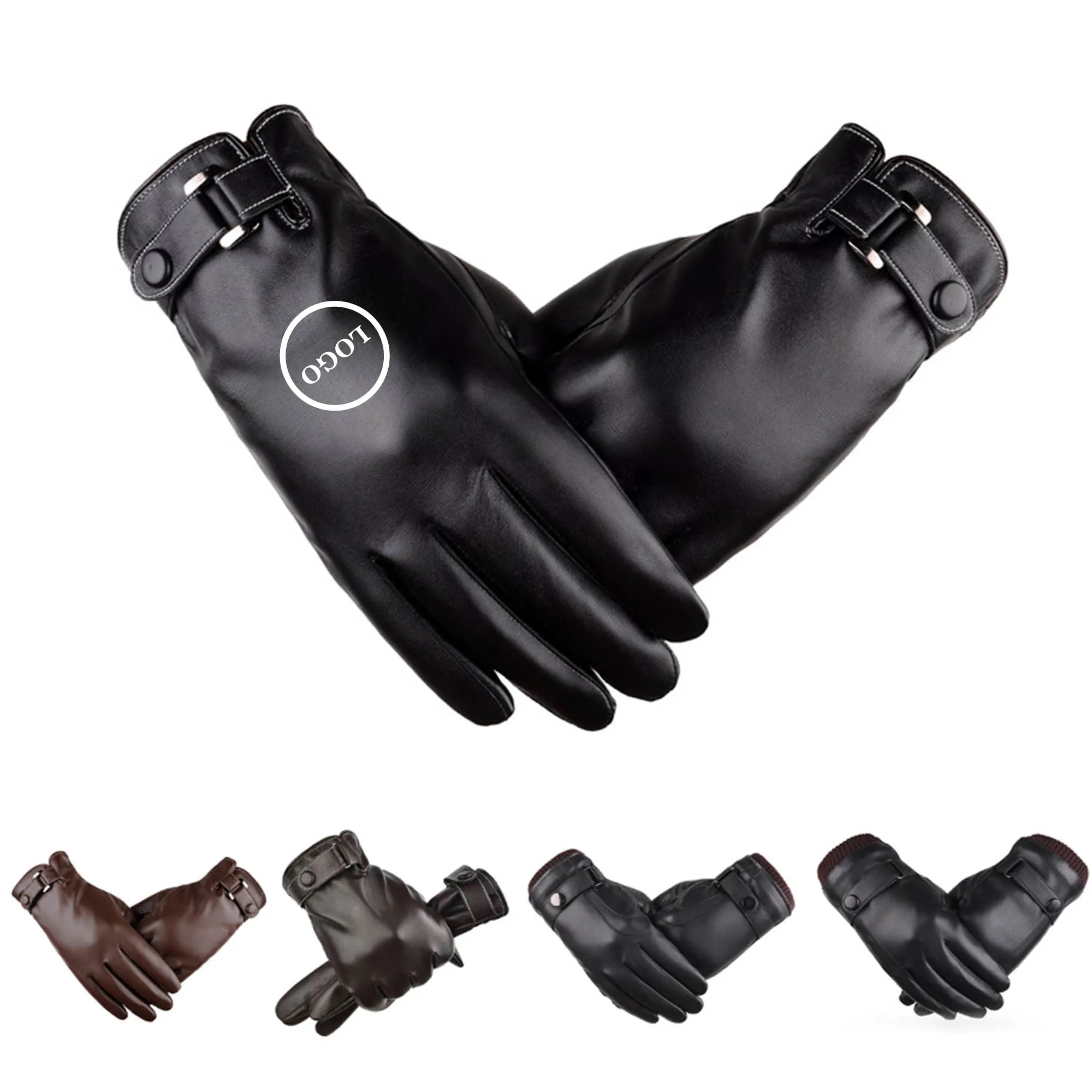 Touchscreen-Compatible PU Leather Gloves 9