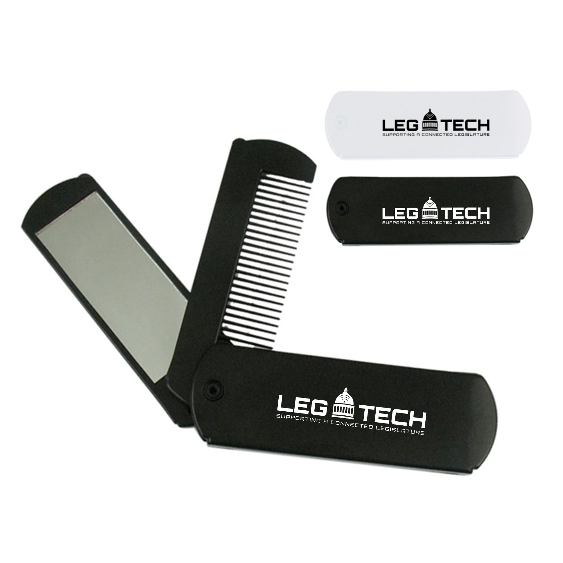 Pocket Swivel Hair Comb with Mirror 10