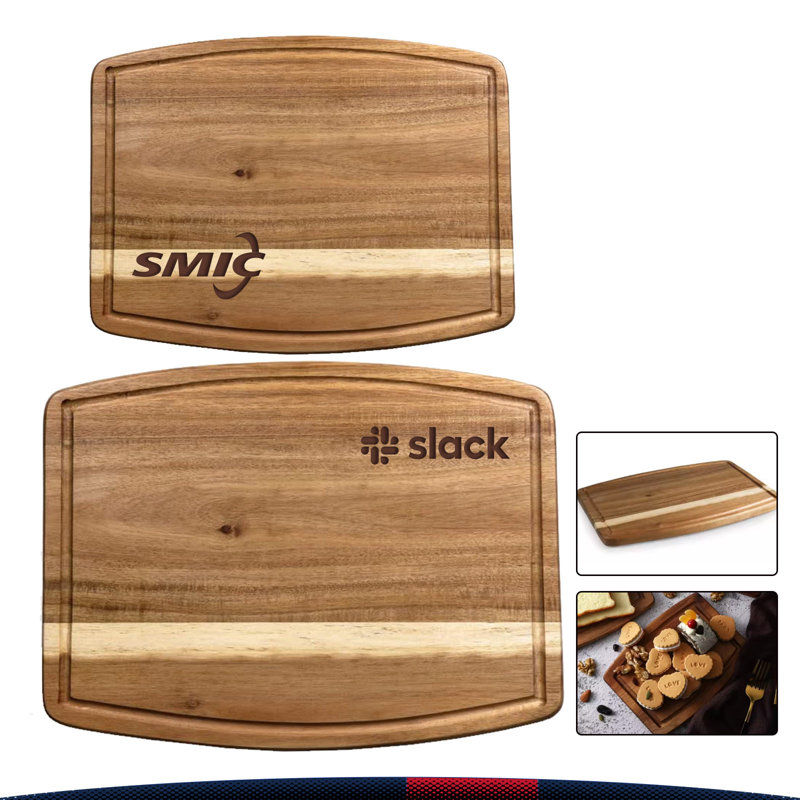 Marnet Acacia Wood Curved Cutting Board