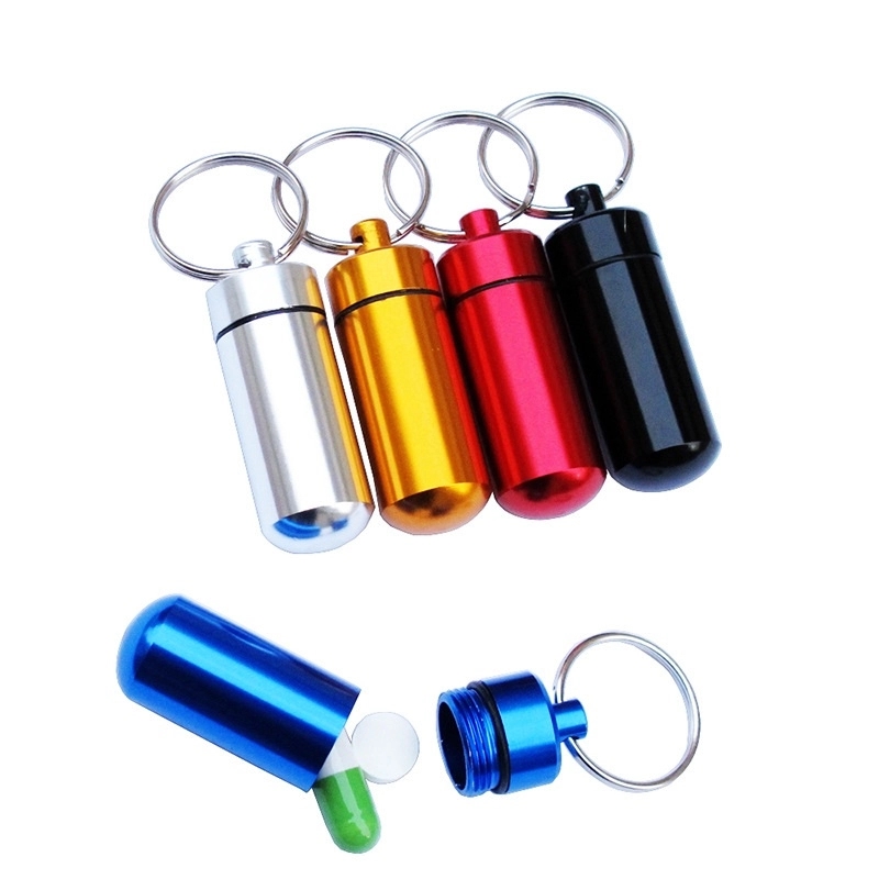 Mini Pill Bottle w/Keychain
