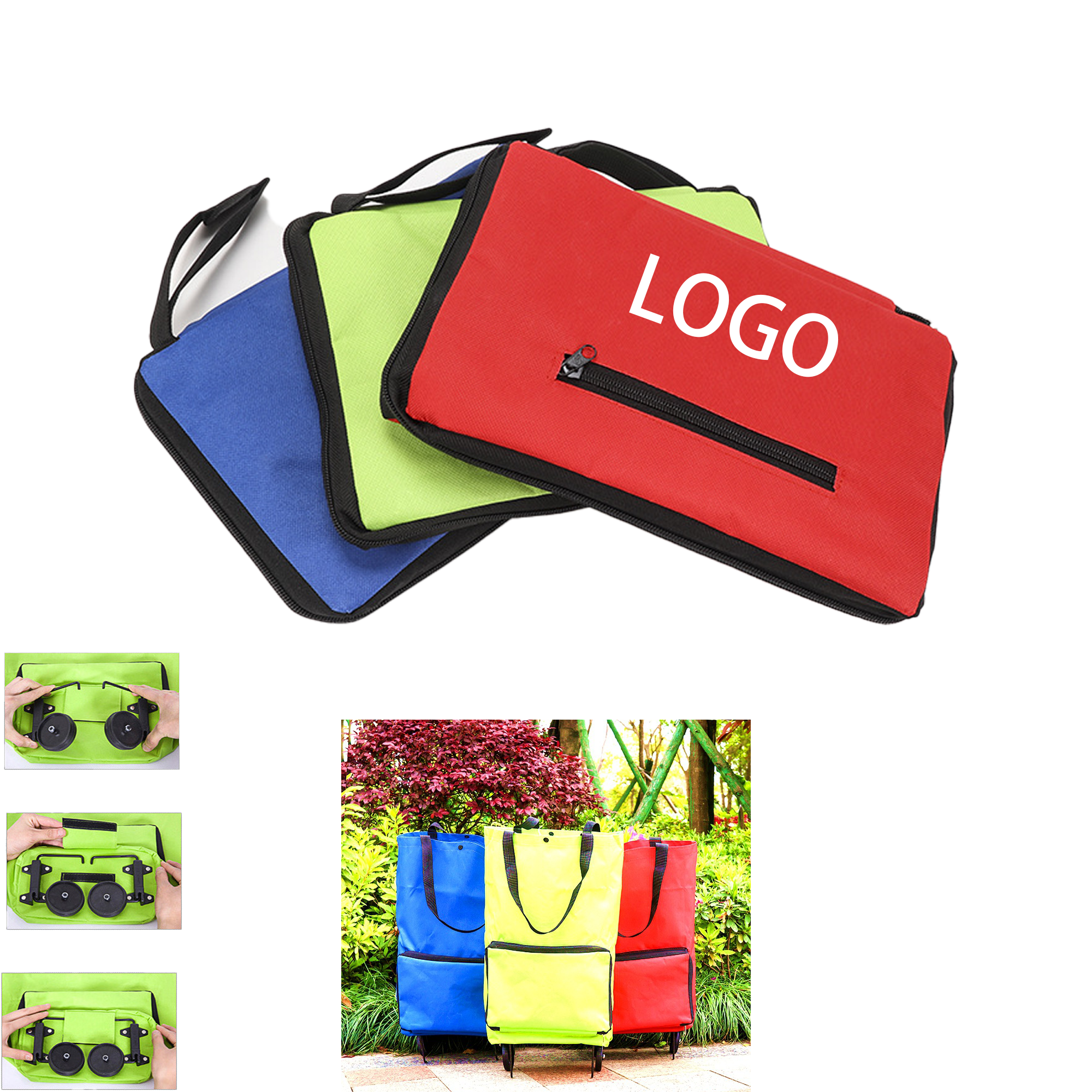 Lightweight Pull-Along Market Tote 3