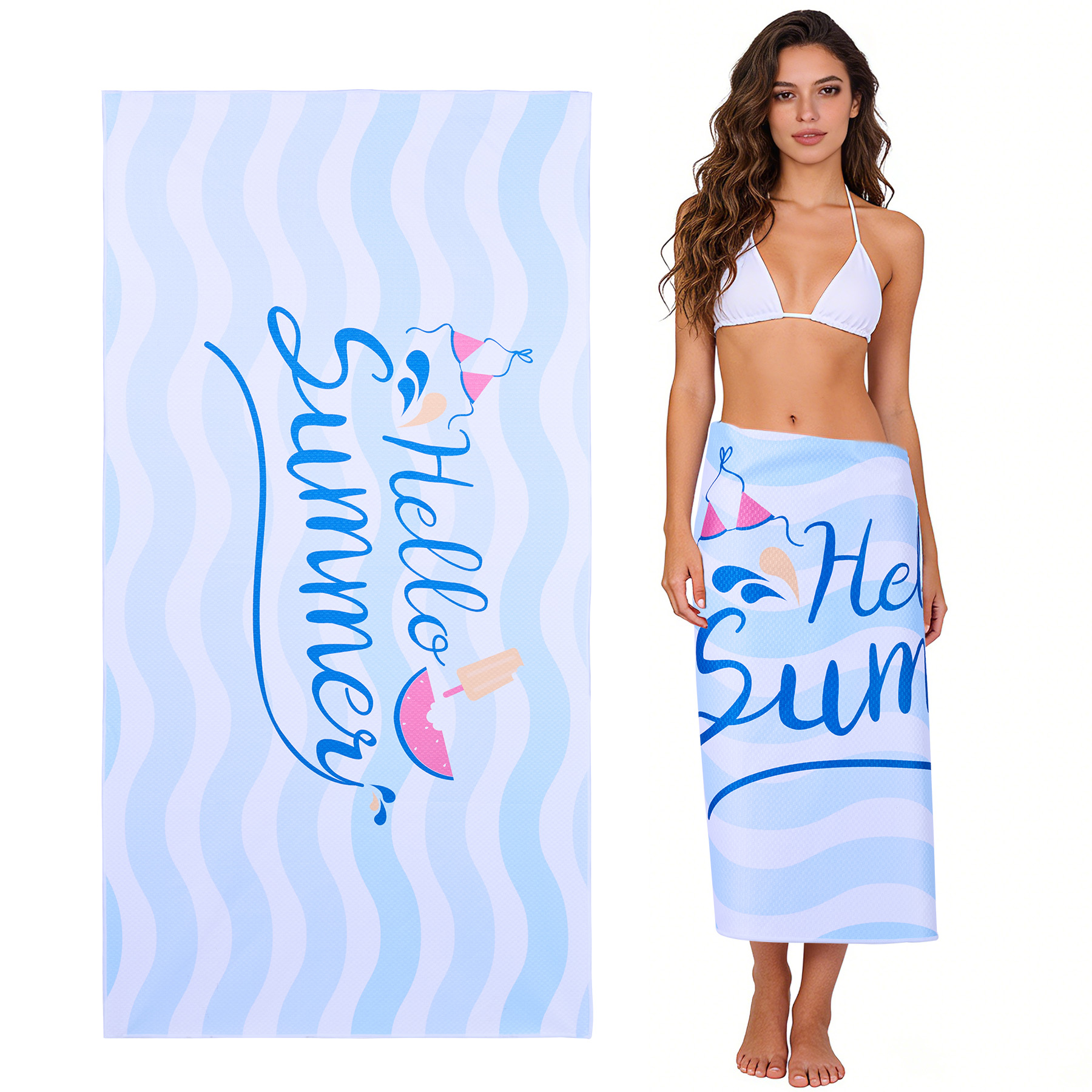 Sublimated Quick-Dry Microfiber Beach Towel 2