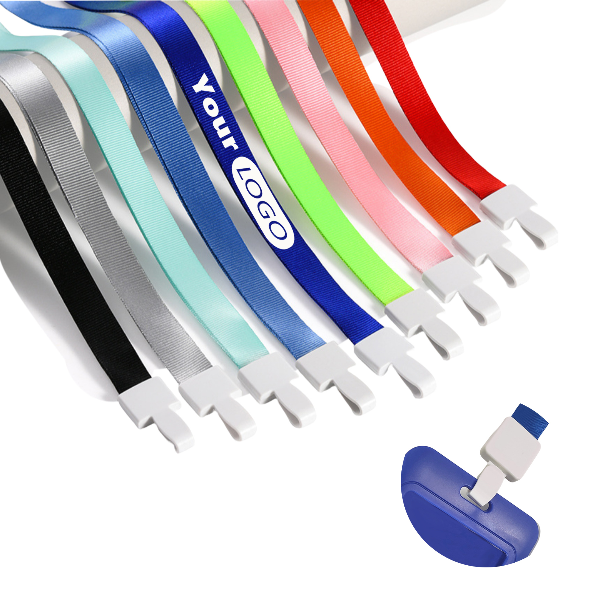 ID Card Holder Lanyard with Polyester Strap and Work Clip 7
