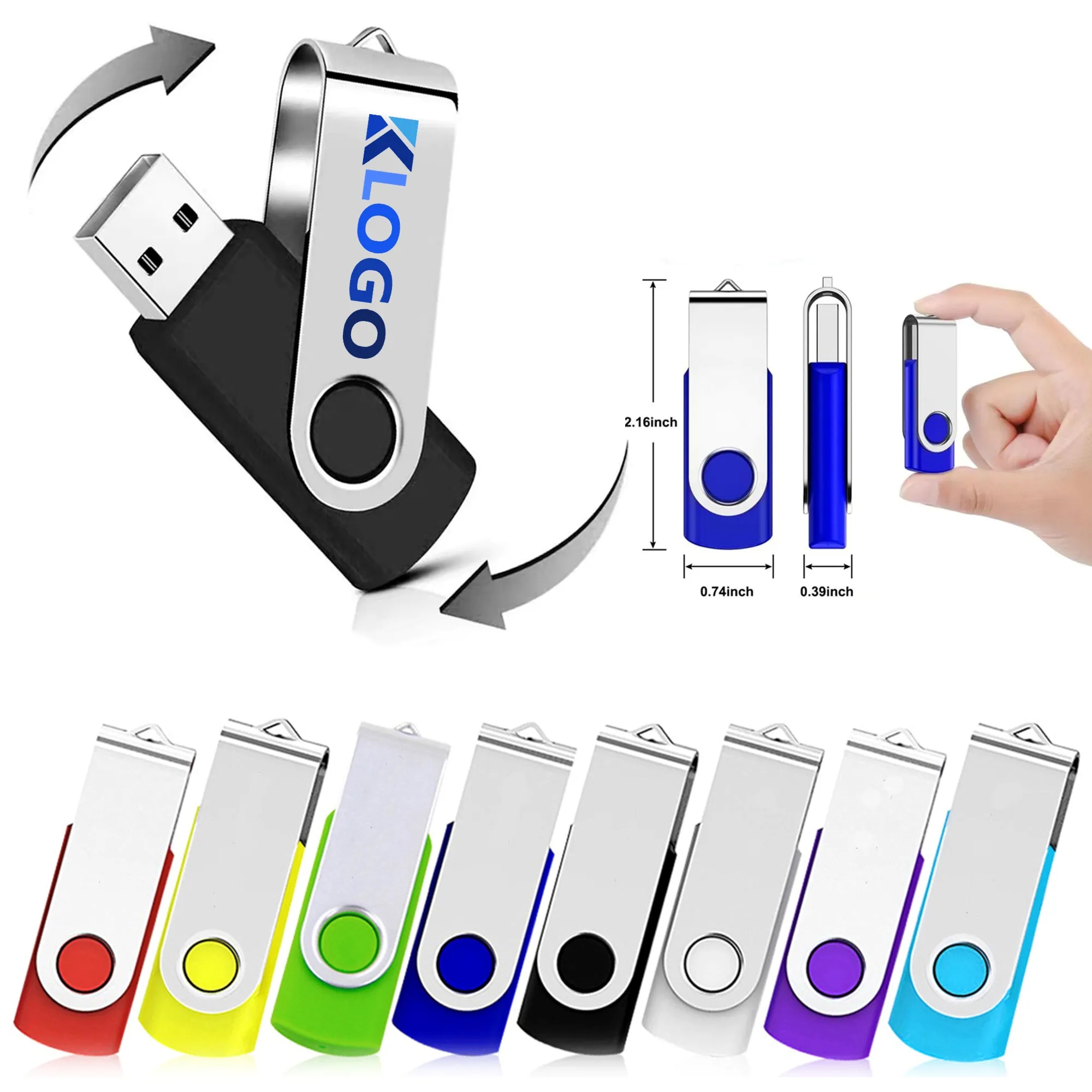 Full Color 8GB Swivel USB Flash Drive 18