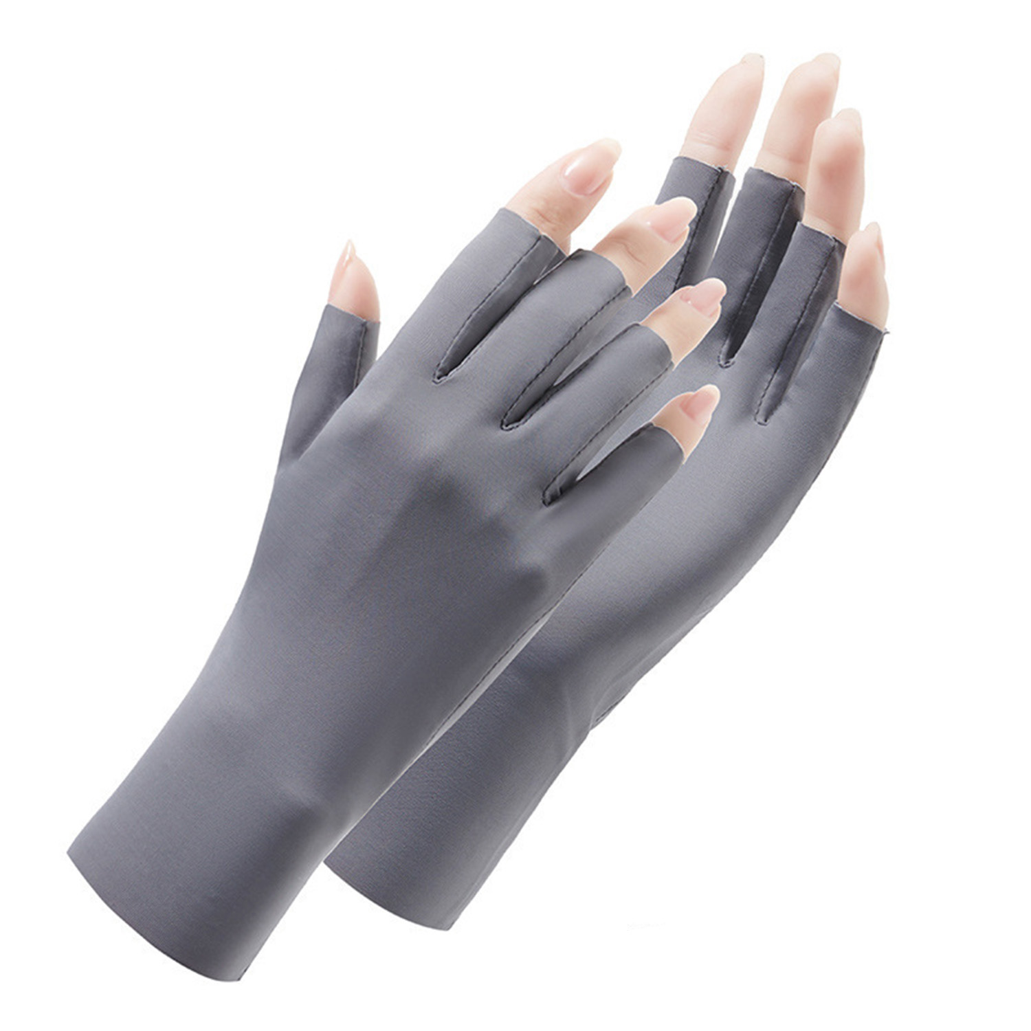 Fingerless UV-Blocking Gloves for Nail Care and Sun Protection