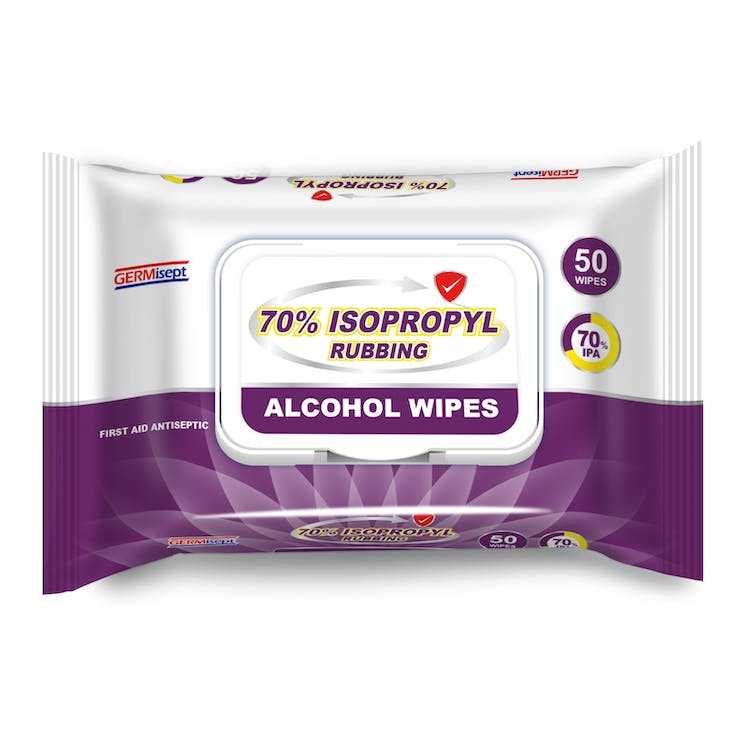 70% Isopropyl Alcohol Wipes - Count 50 3
