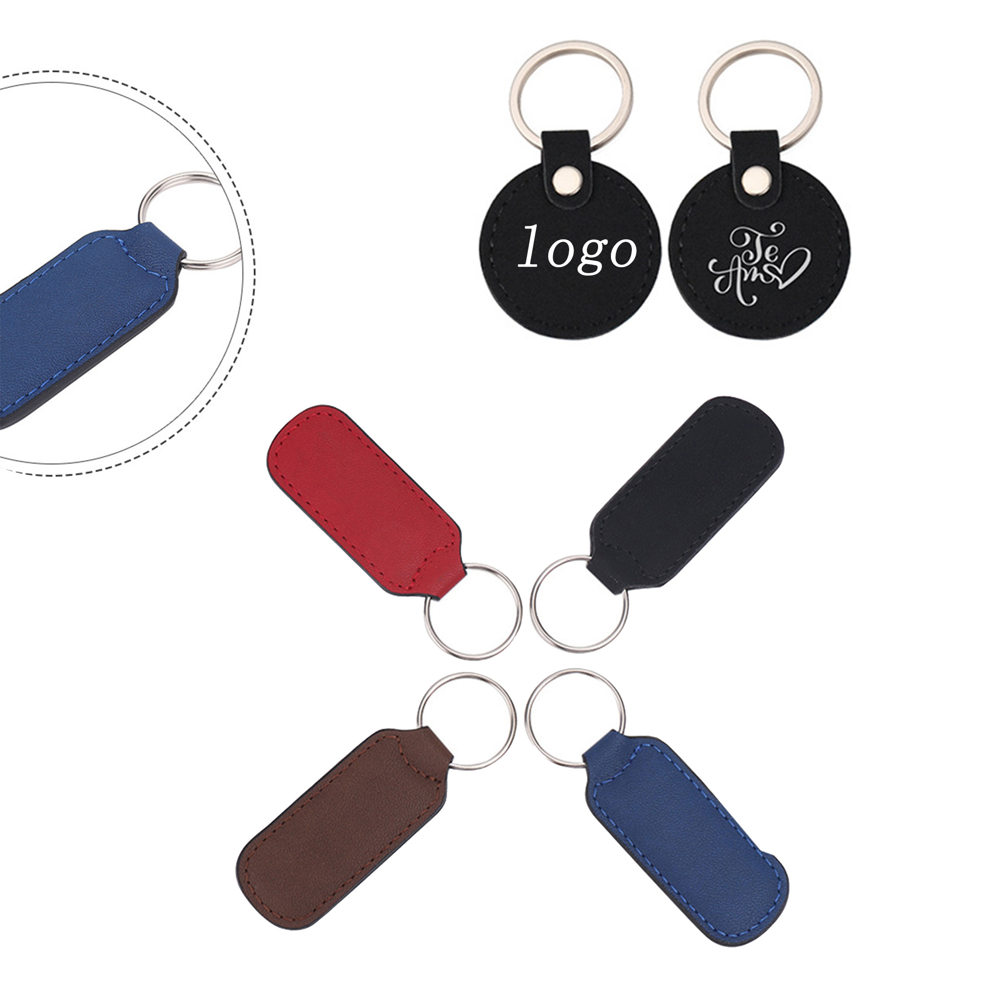 Customized PU Leather Keychain Hanger 4