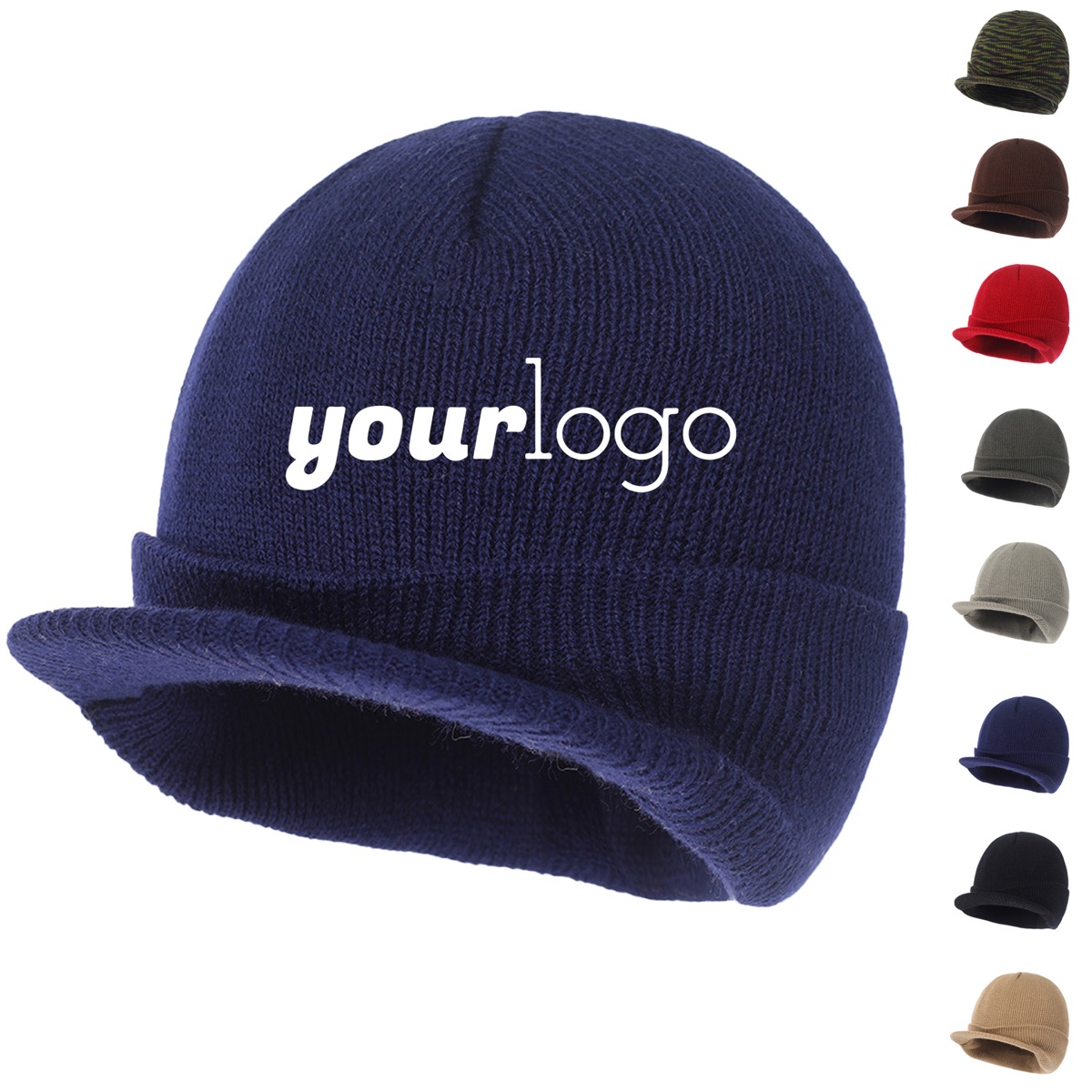 Classic Men's Knit Beanie with Brim for Cold Weather 11