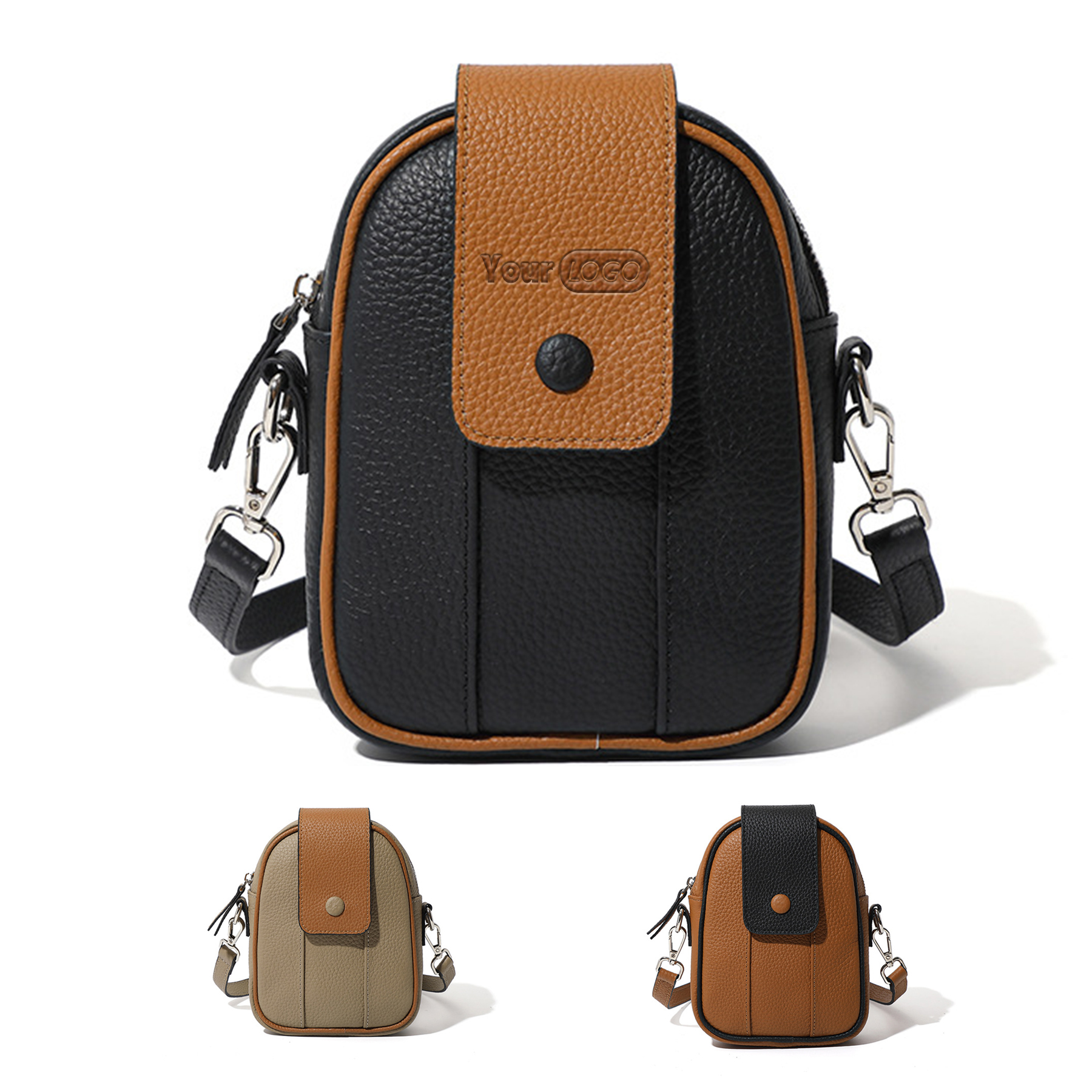 Genuine Leather Multifunctional cross-body phone bag 2