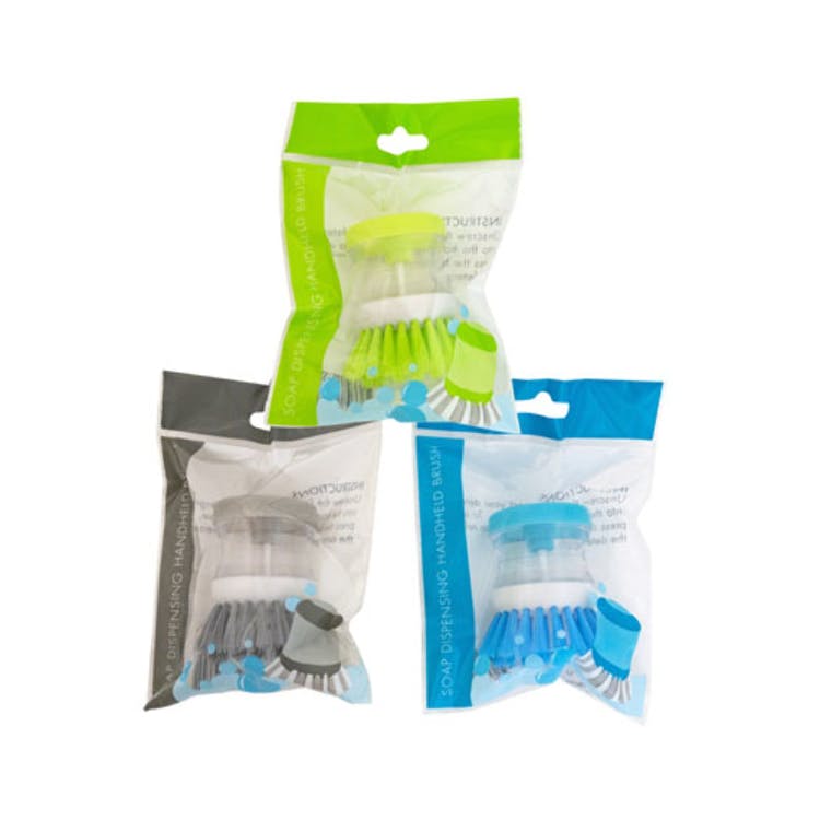 Soap Dispensing Brushes - Handheld Assorted Colors 3