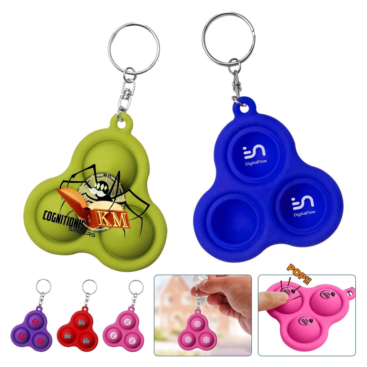 UFO Push Pop Bubble Keychain