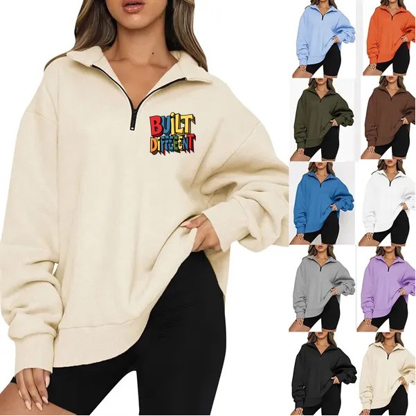 Women's Quarter-Zip Long Sleeve Sweatshirt