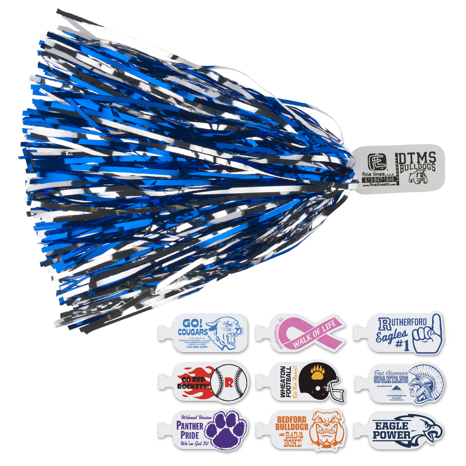 All Metallic Streamer Pom 72