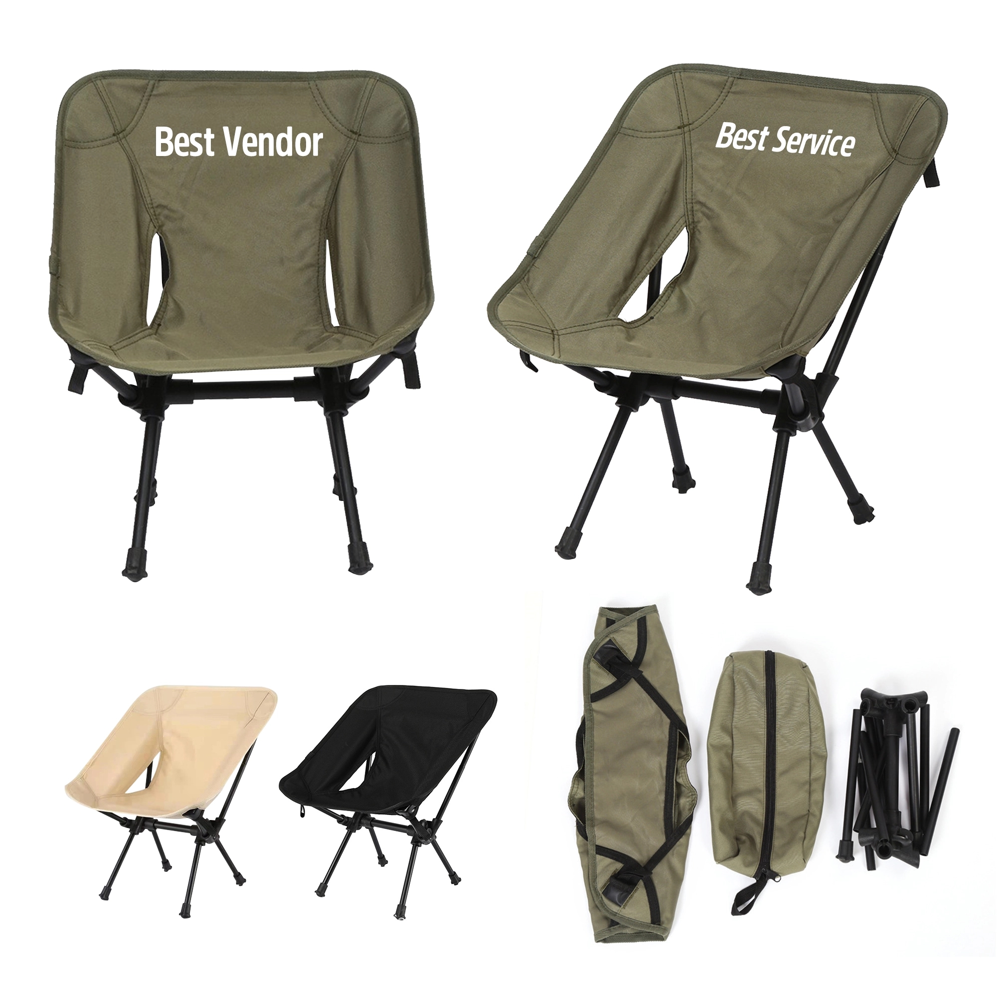 Lightweight Folding Camping Chair With Packable Pouch