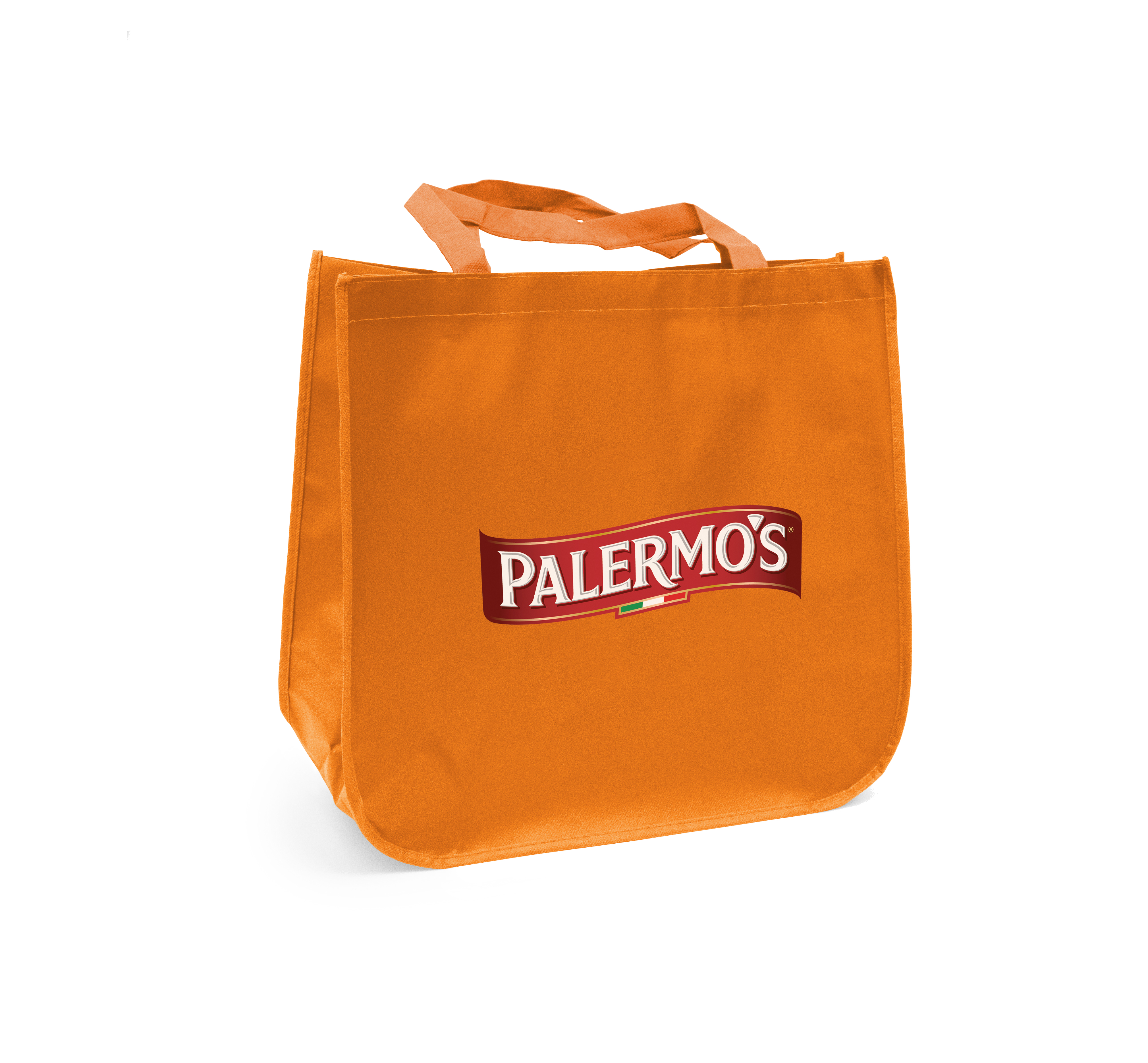 Large laminated Grocery Tote with heat transfer logo