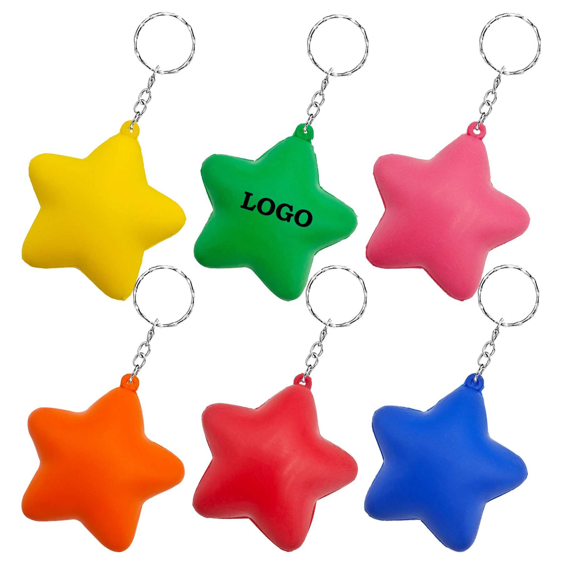 Star Shaped Squeeze Ball with Keychain 2