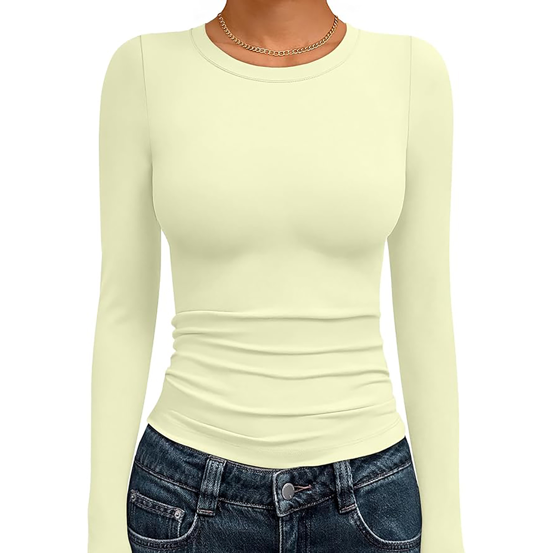 Women's Basic Round Neck Crop Top 94