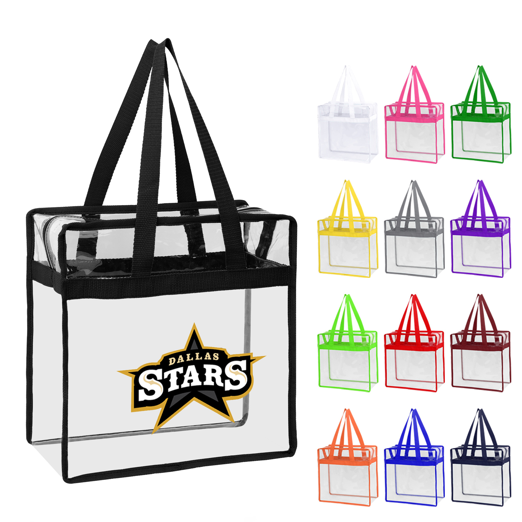 Stadium Approved Clear Zipper Tote Bag 32