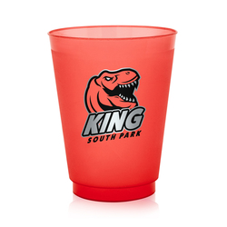 16 oz. Court Side Frosted Plastic Stadium Cup (2 Color Imprint)